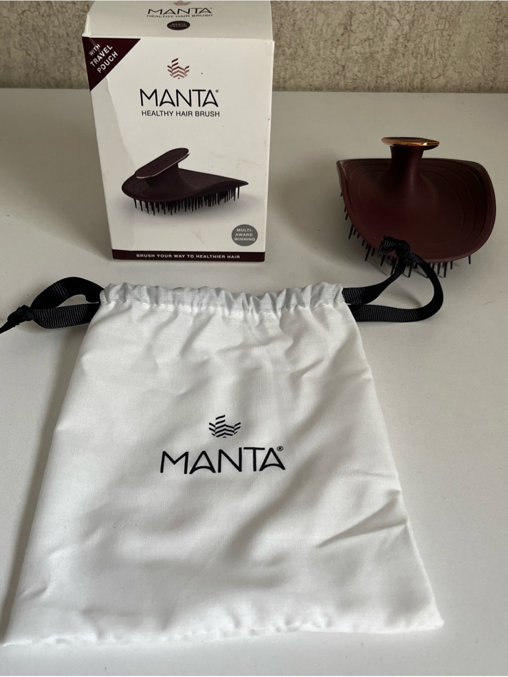 Manta Healthy Hair Brush Travel Pouch Amit Static Maroon Multi Award Winning